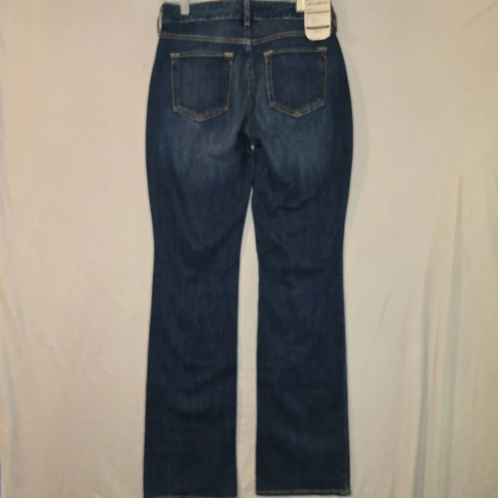 Eddie Bauer Bootcut Jeans 0 Womens Dark Wash Curvy Mid Rise Stretch 33 Inseam